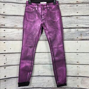 KanCan Womens Purple Metallic Skinny Jeans Size 7/27